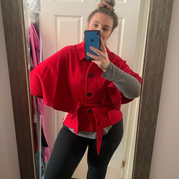NWOT / Cape Coat / Red / 45% Wool - Picture 13 of 14
